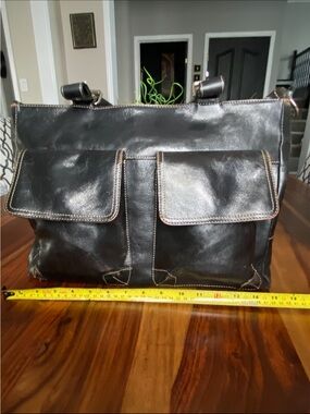 Danier Black Leather Briefcase Tote
